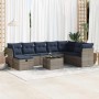 Set de sofás de jardín con cojines 9 pzas ratán sintético gris de , Conjuntos de jardín - Ref: Foro24-3325347, Precio: 650,96...