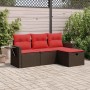 Set de sofás de jardín 4 pzas y cojines ratán sintético marrón | Foro24.es | Tu tienda online para hogar, jardín y más Foro24.es