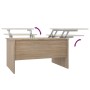 Mesa de centro madera de ingeniería roble Sonoma 80x50x42,5 cm de vidaXL, Mesas de centro - Ref: Foro24-809731, Precio: 74,96...