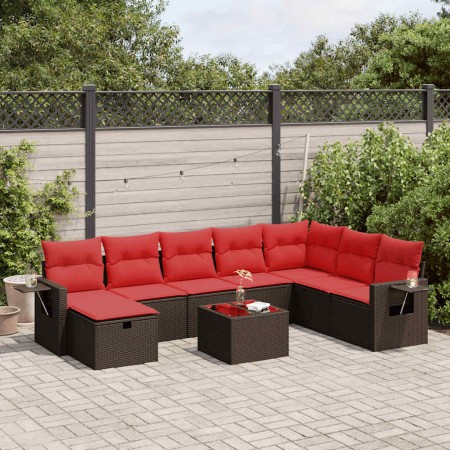 Set de sofás de jardín 9 pzas y cojines ratán sintético marrón | Foro24.es | Tu tienda online para hogar, jardín y más Foro24.es