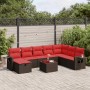 Set de sofás de jardín 9 pzas y cojines ratán sintético marrón | Foro24.es | Tu tienda online para hogar, jardín y más Foro24.es