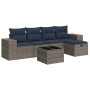 Set de muebles de jardín 6 pzas y cojines ratán sintético gris | Foro24.es | Tu tienda online para hogar, jardín y más Foro24.es