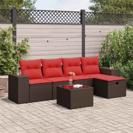 Set sofás de jardín 6 piezas y cojines ratán sintético marrón | Foro24.es | Tu tienda online para hogar, jardín y más Foro24.es