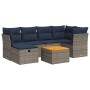 Set de sofás de jardín 7 pzas con cojines ratán sintético gris de , Conjuntos de jardín - Ref: Foro24-3325764, Precio: 501,02...