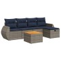 Set de muebles de jardín 6 pzas y cojines ratán sintético gris | Foro24.es | Tu tienda online para hogar, jardín y más Foro24.es