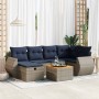 Set de sofás de jardín 7 pzas con cojines ratán sintético gris | Foro24.es | Tu tienda online para hogar, jardín y más Foro24.es