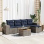 Set de muebles de jardín 6 pzas y cojines ratán sintético gris | Foro24.es | Tu tienda online para hogar, jardín y más Foro24.es
