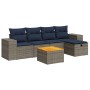 Set de muebles de jardín 6 pzas y cojines ratán sintético gris | Foro24.es | Tu tienda online para hogar, jardín y más Foro24.es