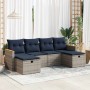 Set de muebles de jardín 6 pzas y cojines ratán sintético gris | Foro24.es | Tu tienda online para hogar, jardín y más Foro24.es