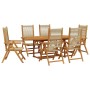 Set de comedor jardín 7 pzas polipropileno madera maciza beige en Conjuntos de jardín | Comprar online en Foru.es
