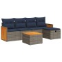 Set de muebles de jardín 6 pzas y cojines ratán sintético gris | Foro24.es | Tu tienda online para hogar, jardín y más Foro24.es