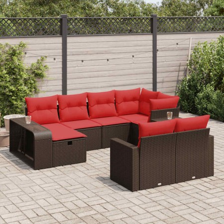 Set de sofás de jardín 10 pzas y cojines ratán sintético marrón | Foro24.es | Tu tienda online para hogar, jardín y más Foro24.es