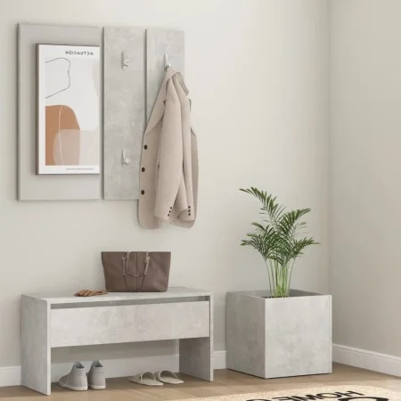Juego de muebles recibidor madera contrachapada hormigón gris de vidaXL, Armarios roperos - Ref: Foro24-3082057, Precio: 93,6...