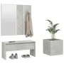 Juego de muebles recibidor madera contrachapada hormigón gris de vidaXL, Armarios roperos - Ref: Foro24-3082057, Precio: 93,6...