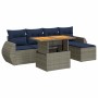 Set de muebles de jardín 6 pzas y cojines ratán sintético gris | Foro24.es | Tu tienda online para hogar, jardín y más Foro24.es