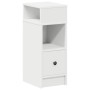 Mesilla de noche con cajón blanca 25x31x66 cm de , Mesitas de noche - Ref: Foro24-858614, Precio: 53,72 €, Descuento: %