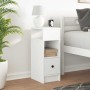 Mesilla de noche con cajón blanca 25x31x66 cm de , Mesitas de noche - Ref: Foro24-858614, Precio: 53,72 €, Descuento: %