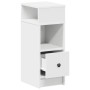 Mesilla de noche con cajón blanca 25x31x66 cm de , Mesitas de noche - Ref: Foro24-858614, Precio: 53,72 €, Descuento: %