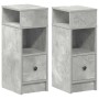 Mesillas de noche 2 uds con cajón gris hormigón 25x31x66 cm de , Mesitas de noche - Ref: Foro24-858621, Precio: 80,96 €, Desc...
