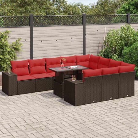 Set de sofás de jardín 11 pzas cojines ratán sintético marrón | Foro24.es | Tu tienda online para hogar, jardín y más Foro24.es