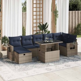 Juego Sofá Jardín 8 Piezas con Cojines Marrón Poli Ratán Acacia de , Conjuntos de jardín - Ref: Foro24-3327871, Precio: 625,8...