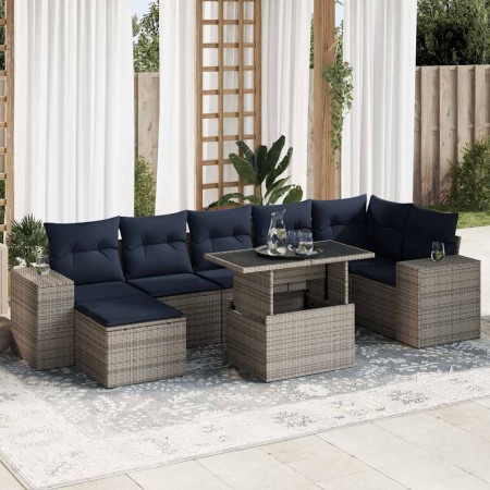 Set sofás jardín y cojines 8 pzas ratán sintético acacia gris | Foro24.es | Tu tienda online para hogar, jardín y más Foro24.es