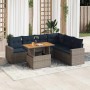 Set de sofás de jardín 7 pzas con cojines ratán sintético gris de , Conjuntos de jardín - Ref: Foro24-3327050, Precio: 552,53...