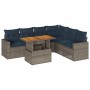 Set de sofás de jardín 7 pzas con cojines ratán sintético gris de , Conjuntos de jardín - Ref: Foro24-3327050, Precio: 552,53...