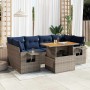 Set de sofás de jardín 7 pzas con cojines ratán sintético gris de , Conjuntos de jardín - Ref: Foro24-3327120, Precio: 575,42...