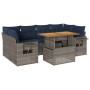 Set de sofás de jardín 7 pzas con cojines ratán sintético gris de , Conjuntos de jardín - Ref: Foro24-3327120, Precio: 575,42...