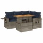 Juego de sofás jardín con cojines 5 pzas ratán sintético gris de , Conjuntos de jardín - Ref: Foro24-3327148, Precio: 425,76 ...