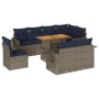 Set de sofás de jardín con cojines 9 pzas ratán sintético gris de , Conjuntos de jardín - Ref: Foro24-3327169, Precio: 728,73...