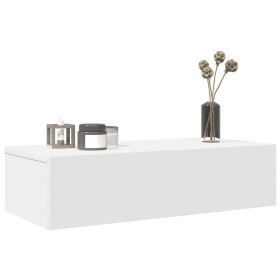 Estante de pared con cajones de madera contrachapada blanco de , Estantes y estanterías - Ref: Foro24-859968, Precio: 70,11 €...