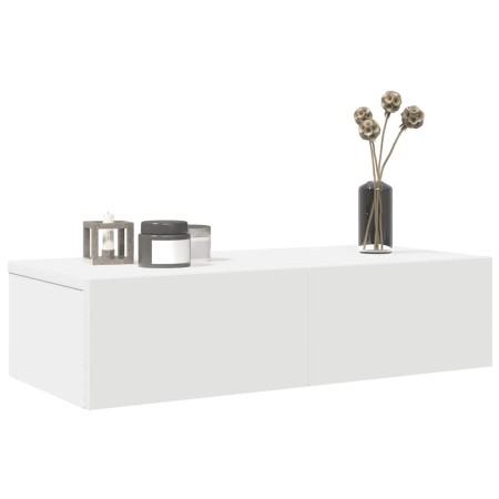 Estante de pared con cajones de madera contrachapada blanco de , Estantes y estanterías - Ref: Foro24-859968, Precio: 70,11 €...