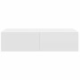 Estante de pared con cajones de madera contrachapada blanco de , Estantes y estanterías - Ref: Foro24-859968, Precio: 70,11 €...