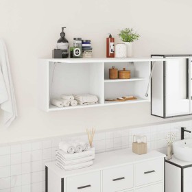 Mueble de pared de baño madera ingeniería blanco 100x25x40 cm de , Tocadores de baño - Ref: Foro24-860103, Precio: 75,32 €, D...