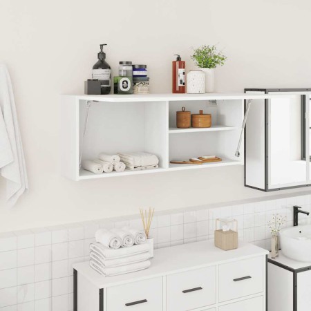 Mueble de pared de baño madera ingeniería blanco 100x25x40 cm de , Tocadores de baño - Ref: Foro24-860103, Precio: 75,32 €, D...