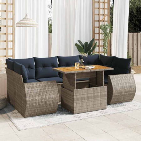 Set de sofás de jardín 7 pzas con cojines ratán sintético gris | Foro24.es | Tu tienda online para hogar, jardín y más Foro24.es