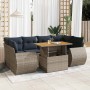 Set de sofás de jardín 7 pzas con cojines ratán sintético gris | Foro24.es | Tu tienda online para hogar, jardín y más Foro24.es