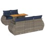 Set de muebles de jardín 6 pzas y cojines ratán sintético gris | Foro24.es | Tu tienda online para hogar, jardín y más Foro24.es