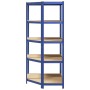 Estantería esquina 5 niveles madera contrachapada y acero azul de , Estanterías industriales - Ref: Foro24-4016964, Precio: 1...