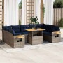 Set sofás jardín y cojines 10 pzas ratán sintético acacia gris | Foro24.es | Tu tienda online para hogar, jardín y más Foro24.es