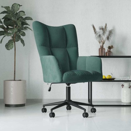 Sillón de relax de terciopelo verde oscuro en Sillones | Comprar online en Foru.es