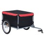 Remolque para bicicletas negro y rojo 65 kg de , Remolques para bicicletas - Ref: Foro24-92588, Precio: 141,76 €, Descuento: %