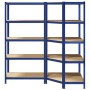 Juego de 2 estantes de 5 niveles acero azul y madera industrial de , Estanterías industriales - Ref: Foro24-3307613, Precio: ...