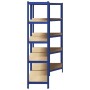 Juego de 2 estantes de 5 niveles acero azul y madera industrial de , Estanterías industriales - Ref: Foro24-3307613, Precio: ...