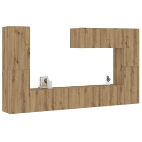 Muebles de TV de pared 7 uds madera ingeniería roble artesanal de , Muebles TV - Ref: Foro24-3328980, Precio: 269,19 €, Descu...