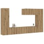Muebles de TV de pared 7 uds madera ingeniería roble artesanal de , Muebles TV - Ref: Foro24-3328980, Precio: 269,19 €, Descu...