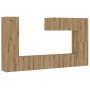 Muebles de TV de pared 7 uds madera ingeniería roble artesanal de , Muebles TV - Ref: Foro24-3328980, Precio: 269,19 €, Descu...