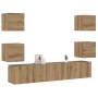 Muebles de TV de pared 6 uds madera ingeniería roble artesanal de , Muebles TV - Ref: Foro24-3328968, Precio: 174,36 €, Descu...